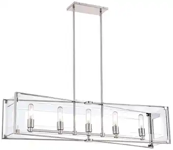 Walmart George Kovacs Crystal Clear 43 1/4W Nickel Kitchen Island Light Pendant offer