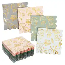 Walmart 100 Pack Cocktail Napkins for Girl Baby Shower, Wedding, Birthday Party (5 x 5 in, Mixed Green) offer