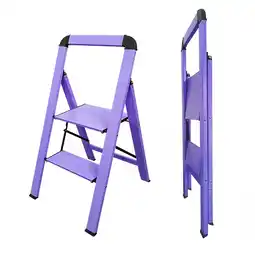 Walmart Home Shark Ladder 2-Step, Anti-Slip Aluminum Step Stool, Heavy Duty 300 lbs Load Capacity, Purple offer