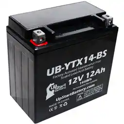 Walmart UpStart Battery Sealed Lead Acid 12 Volt Group Number 14, 200 CCA Top Post for Yamaha, 2006-2011 offer