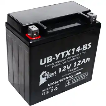 Walmart UpStart Components 12 V Automotive Battery, Group Size UB-YTX14-BS, 450 CCA for Honda TRX350 Rancher offer