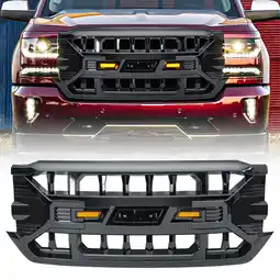 Walmart Pre-Owned AMERICAN MODIFIED Armor Grille for 16-19 Chevy Silverado 1500, Glossy Black offer