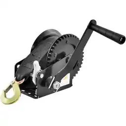 Walmart KFFKFF Hand Winch Heavy Duty Hand Crank 1200lbs 23ft Polyester Strap for Boat/ATV offer