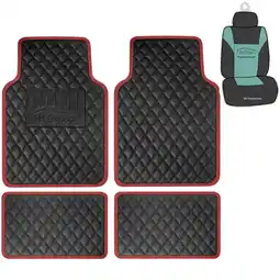 Walmart FH Group Deluxe 4pc Faux Leather Car Floor Mats Universal Fit with Air Freshener offer