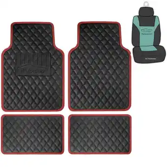 Walmart FH Group Deluxe 4pc Faux Leather Car Floor Mats Universal Fit with Air Freshener offer