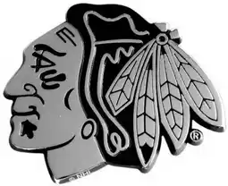 Walmart Fan Mats Chicago Blackhawks Nhl Chrome Car Emblem - 2.3 x 3.7 in offer