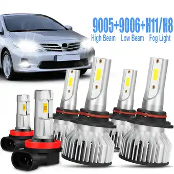 Walmart For Toyota RAV4 2006-2010 2011 2012 LED Headlight High Low Beam Fog Light Bulbs Kit 6000K White 6x offer