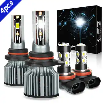 Walmart For Fiat 500 2012 - 2019 Combo 4X LED Headlight + Fog Light Lamp Bulbs Kit 6500K offer