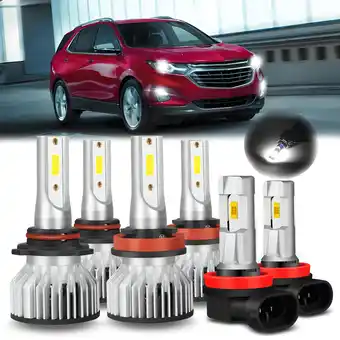 Walmart For Chevrolet Equinox 2010-2015 2016 2017 Combo LED Headlight + Fog Light bulbs 6PCS offer