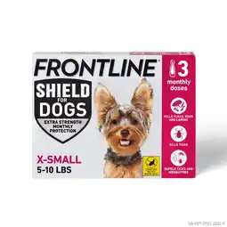 Walmart FRONTLINE Shield for Dogs Flea & Tick Treatment, 5-10 lbs, 3Ct offer