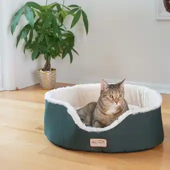 Walmart Armarkat Round Pet Cat Bed, Laurel Green offer