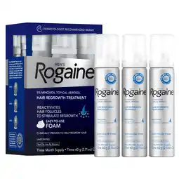 Walmart Men's Rogaine 5% Minoxidil Foam Hair Regrowth Treatment, 3-Mo Supply offer