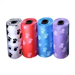 Walmart 4 Rolls Printing Dog Cat Waste Garbage Clean Poop Refill Big Bags Pet Supplier CDICT offer