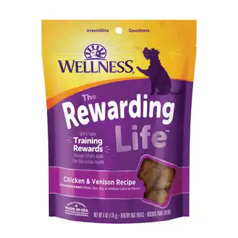 Walmart Wellness Rewarding Life Soft & Chewy Dog Treats, Grain Free, Chicken & Venison, 6 Ounce Bag offer