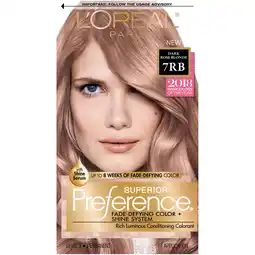 Walmart L'Oreal Paris Superior Preference Permanent Hair Color, 7RB Dark Rose Blonde, 1 Kit offer