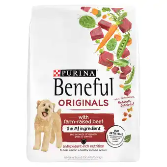 Walmart Purina Beneful Dry Dog Food for Adult Dogs Originals, Farm Raised Real Beef, 40 lb Bag offer