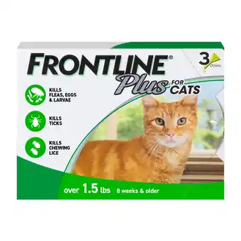 Walmart FRONTLINE Plus For Cat & Kitten Flea & Tick Spot Treatment, 3ct offer