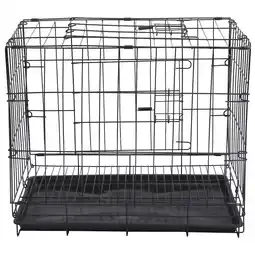 Walmart Folding With Toilet Dog Cage Teddy Poodle Small And Medium Dog Cat Cage Rabbit Cage Pet Cage(Black) offer