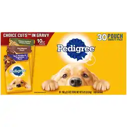 Walmart Pedigree Choice Cuts in Gravy Adult Soft Wet Dog Food Variety Pack, 3.5 oz Pouch 30 Count offer