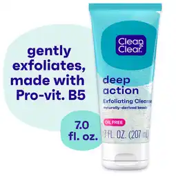 Walmart Clean Clear Oil-Free Deep Action Exfoliating Acne Face Scrub, Facial Cleanser and Wash, 7 oz offer