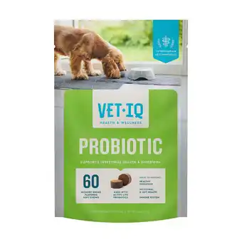 Walmart VetIQ Probiotic Supplement for Dogs, Hickory Smoke Flavored Soft Chew, 7.4 oz 60 Count offer