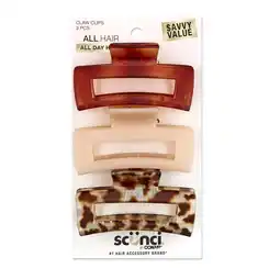 Walmart Scunci Open Cut Rectangular Claw Clips, Assorted Neutrals, 3 Ct offer