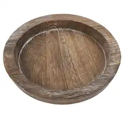 Walmart Whitewashed Wooden Round Tray for Serving and Decor (20.5cm) offer