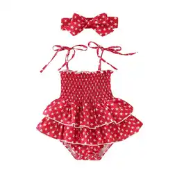 Walmart Hessimy Outfit Baby Girls' Clothing 4th of July Romper Romper Romper Jumpsuits Baby(Red,70) offer