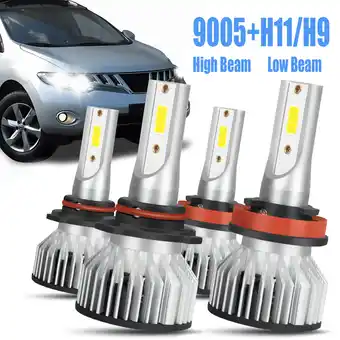 Walmart 9005+H11 LED Headlight Bulbs for Nissan Murano 2009 2010 2011 2012 2013 2014 High Low Beam 4pcs offer