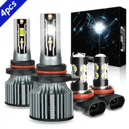 Walmart For Toyota RAV4 2016 2017 2018 LED Headlight +Fog Light Bulbs 4x Combo 9012+H11 Lamp offer