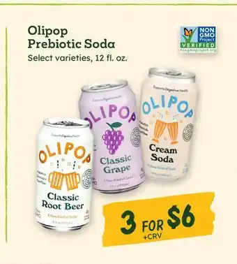 Sprouts Farmers Market Olipop Prebiotic Soda offer