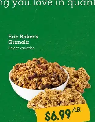 Sprouts Farmers Market Erin Baker's Granola offer