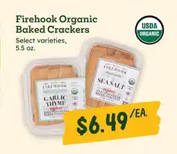 Sprouts Farmers Market Firehook Organic Baked Crackers offer