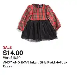 Marshalls ANDY AND EVAN Infant Girls Plaid Holiday Dress offer