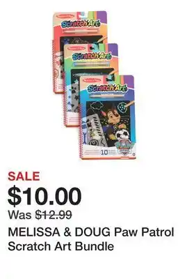 Marshalls MELISSA & DOUG Paw Patrol Scratch Art Bundle offer