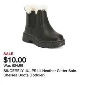 Marshalls SINCERELY JULES Lil Heather Glitter Sole Chelsea Boots (Toddler) offer