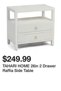 Marshalls TAHARI HOME 26in 2 Drawer Raffia Side Table offer