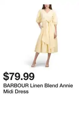 Marshalls BARBOUR Linen Blend Annie Midi Dress offer