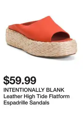 Marshalls INTENTIONALLY BLANK Leather High Tide Flatform Espadrille Sandals offer