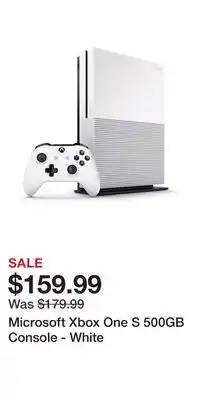 Game Stop Microsoft Xbox One S 500GB Console - White offer