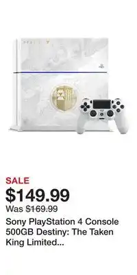 Game Stop Sony PlayStation 4 Console 500GB Destiny: The Taken King Limited Edition offer