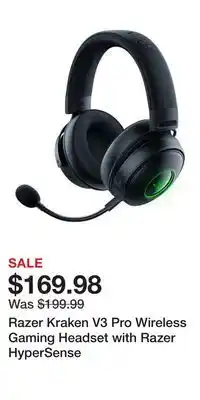 Game Stop Razer Kraken V3 Pro Wireless Gaming Headset with Razer HyperSense offer