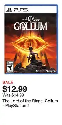 Game Stop The Lord of the Rings: Gollum - PlayStation 5 offer