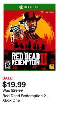 Game Stop Red Dead Redemption 2 - Xbox One offer