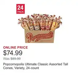 Costco Popcornopolis Ultimate Classic Assorted Tall Cones, Variety, 24-count offer