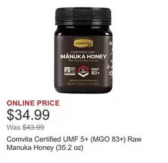 Costco Comvita Certified UMF 5+ (MGO 83+) Raw Manuka Honey (35.2 oz) offer