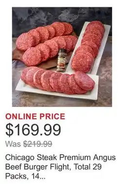 Costco Chicago Steak Premium Angus Beef Burger Flight, Total 29 Packs, 14 Lbs. Total offer