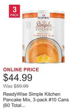 Costco ReadyWise Simple Kitchen Pancake Mix, 3-pack #10 Cans (60 Total Servings) offer