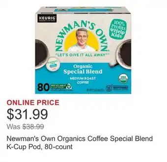 Costco Newman's Own Organics Coffee Special Blend K-Cup Pod, 80-count offer