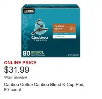 Costco Caribou Coffee Caribou Blend K-Cup Pod, 80-count offer